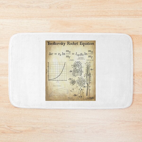 Item preview, Nerdy Vintage Tsiolkovsky Rocket Equation Science Teacher Black Text Parchment designed and sold by MathWare MathClips.