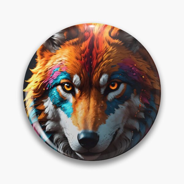 Item preview, Painted Wolf, multicolored designed and sold by EyesthatBlind.
