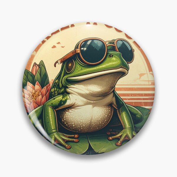 Item preview, Keep It Cool Frog T-Shirt - Retro Vintage Summer Vibe Sunglasses designed and sold by AOG-DESIGNS.