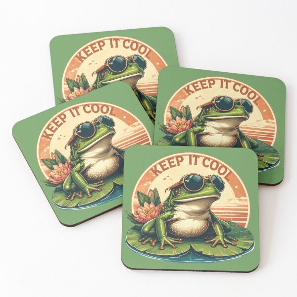 Item preview, Keep It Cool Frog T-Shirt - Retro Vintage Summer Vibe Sunglasses designed and sold by AOG-DESIGNS.
