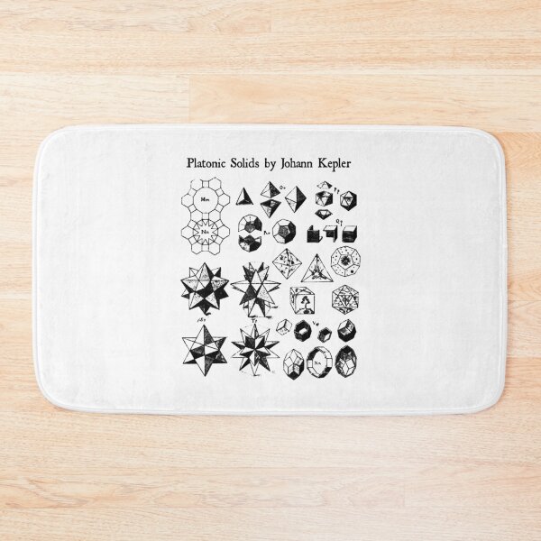 Item preview, Nerdy Vintage Platonic Solids by Johann Kepler Science Teacher Black Text designed and sold by MathWare MathClips.