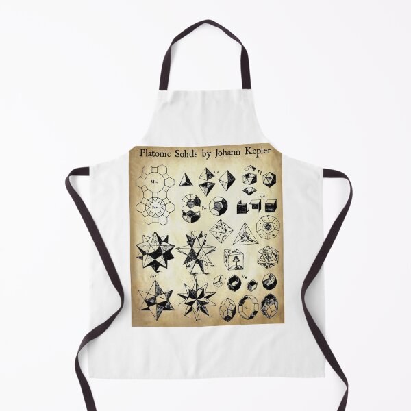 Item preview, Nerdy Vintage Platonic Solids by Johann Kepler Science Teacher Black Text Parchment designed and sold by MathWare MathClips.