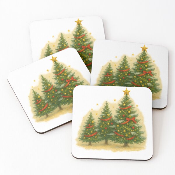 Item preview, Three Christmas Trees – Elegant Snow-Dusted Holiday Design in Classic Christmas Colors designed and sold by TheJoyfulPen.