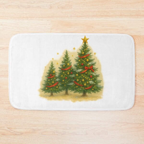 Item preview, Three Christmas Trees – Elegant Snow-Dusted Holiday Design in Classic Christmas Colors designed and sold by TheJoyfulPen.