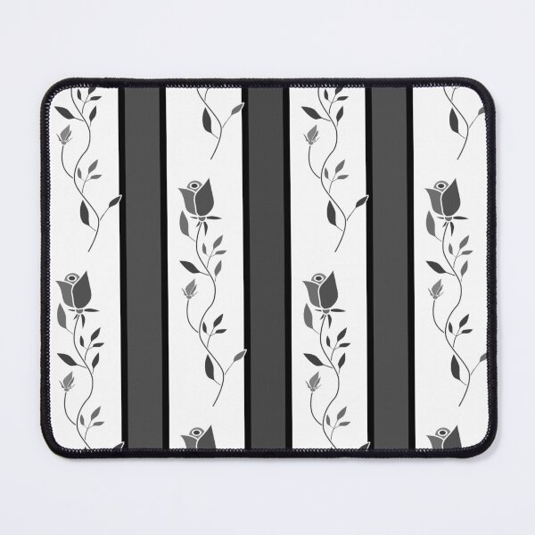 Item preview, Black and white gray vintage striped with roses  retro  designed and sold by fuzzyfox.