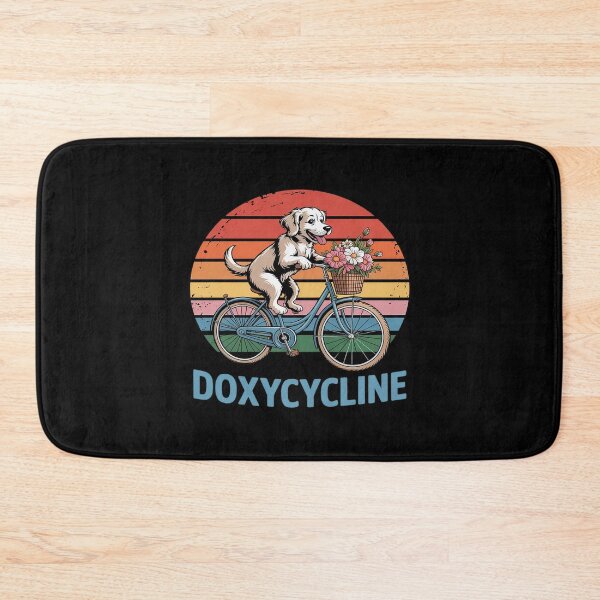 Item preview, Doxycycline Pharmacy Pun Dachshund on Bicycle Veterinary designed and sold by JulienAureo.
