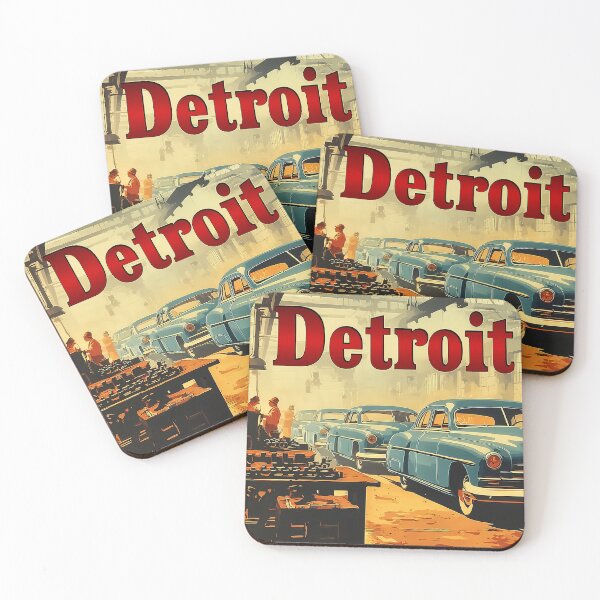 Item preview, Retro Detriot Automotive Assemby Line Travel Poster designed and sold by Boddicca.
