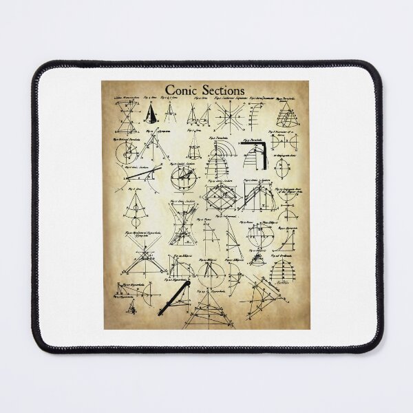 Item preview, Nerdy Vintage Conic Sections Science Math Teacher Black Text Parchment designed and sold by MathWare MathClips.
