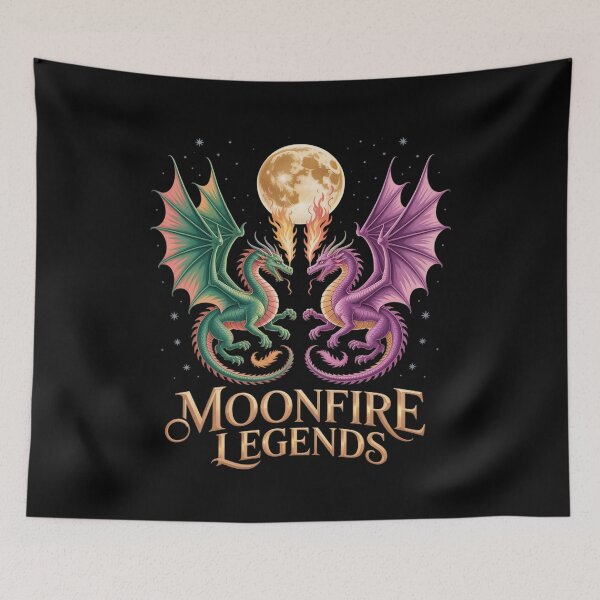 Item preview, Dragon Battle Moonfire Fantasy Art Mythical Creatures designed and sold by JulienAureo.