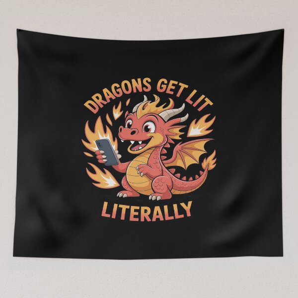 Item preview, Dragons Get Lit Literally Fire Dragon Selfie Artwork designed and sold by JulienAureo.