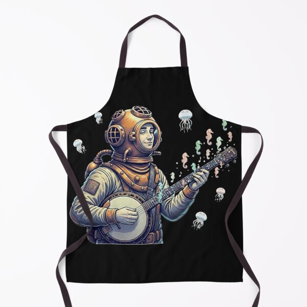 Item preview, "Banjo Beneath the Waves" -"The Diver’s Melody" designed and sold by Vibepop.store.