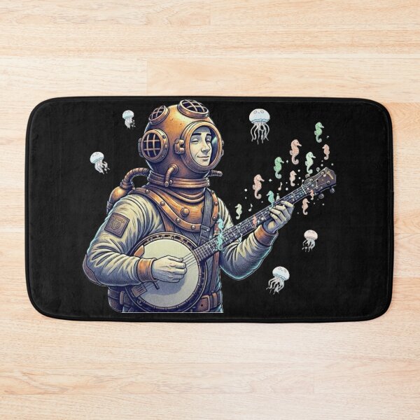 Item preview, "Banjo Beneath the Waves" -"The Diver’s Melody" designed and sold by Vibepop.store.