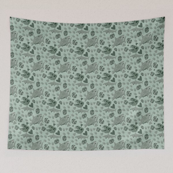 Item preview, Green sharks and dinosaurs. designed and sold by DayDesigns2025.