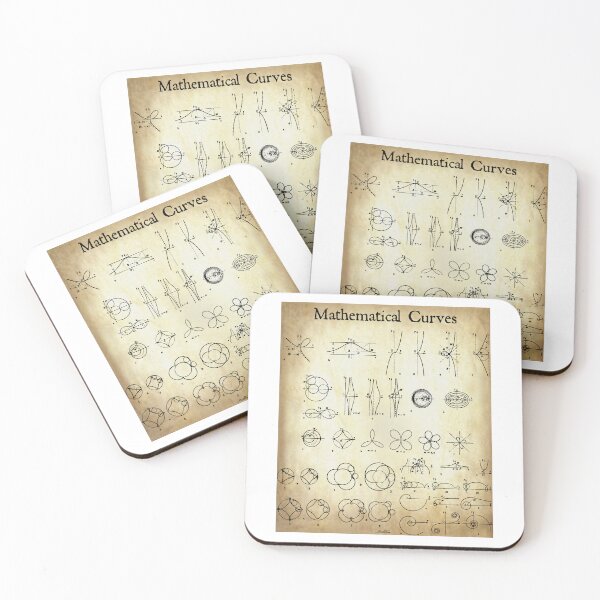 Item preview, Nerdy Vintage Mathematical Curves Science Teacher Black Text Parchment designed and sold by MathWare MathClips.