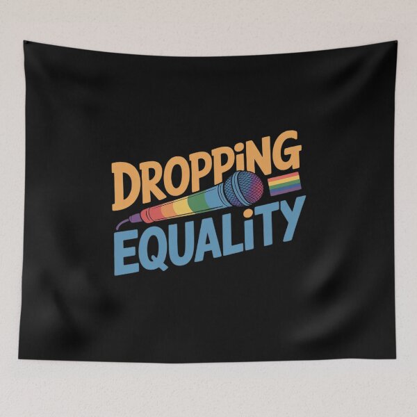 Item preview, Dropping Mic Rainbow Equality Feminist Girl Power Graphic designed and sold by ticlitule.