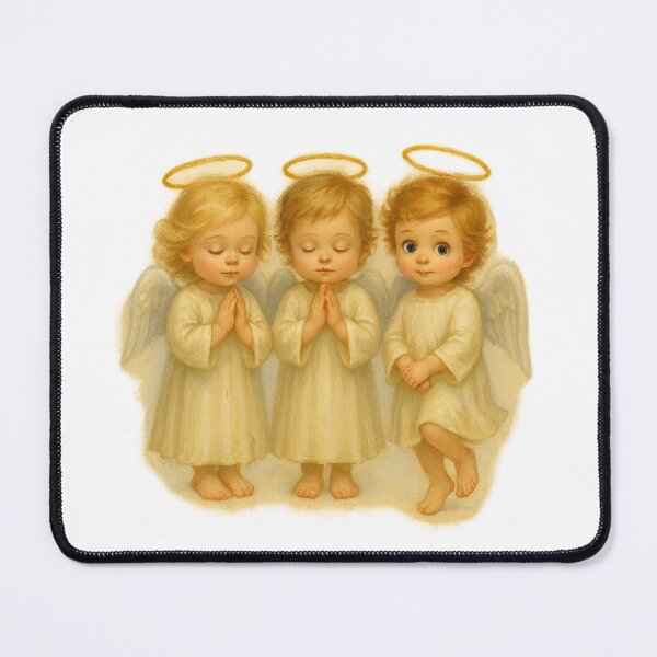 Item preview, Heavenly Trio – Three Little Angels with Halos and Heartwarming Personality designed and sold by TheJoyfulPen.