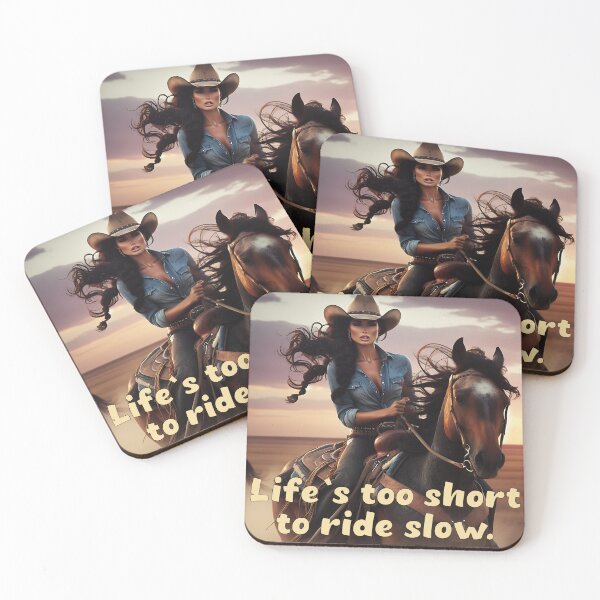Item preview, A cowgirl riding a horse, motivation, life designed and sold by Schwefli.