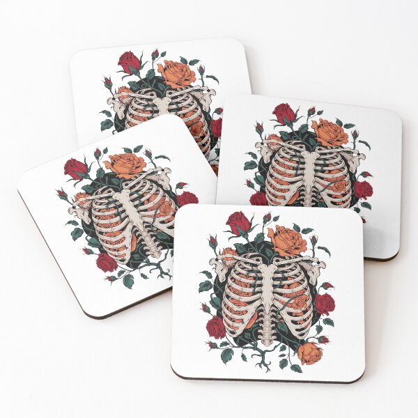 Item preview, Gothic Ribcage with Roses and Dark Foliage Art designed and sold by BirdsnStuff.