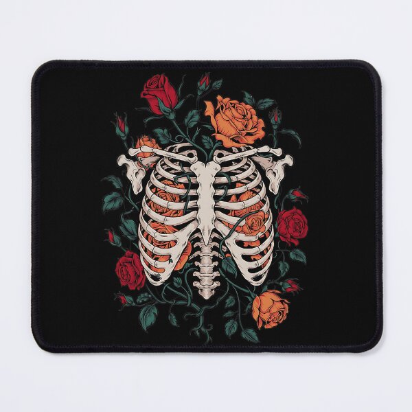 Item preview, Gothic Ribcage with Roses and Dark Foliage Art designed and sold by BirdsnStuff.