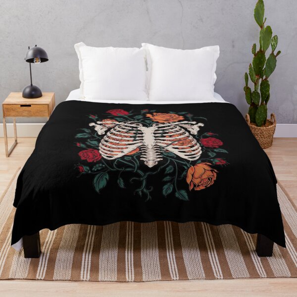 Item preview, Gothic Ribcage with Roses and Dark Foliage Art designed and sold by BirdsnStuff.