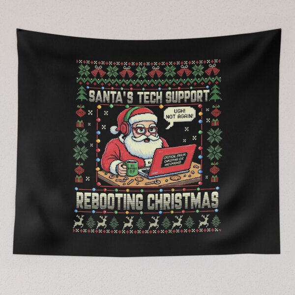 Item preview, Santa's Tech Support Rebooting Christmas designed and sold by Patchina.
