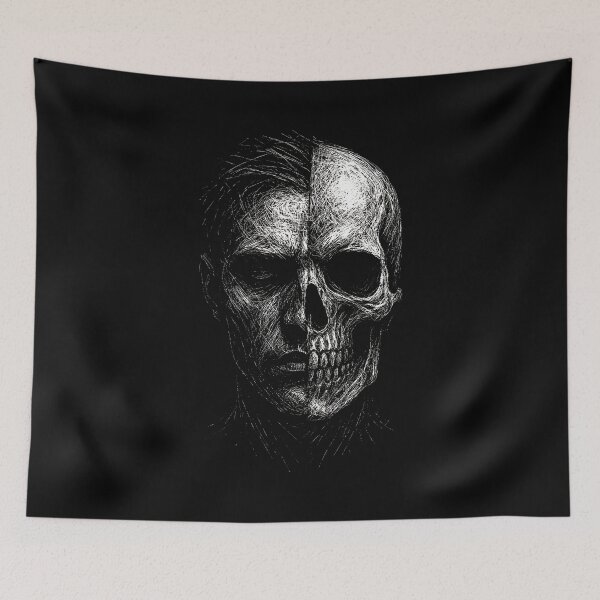 Item preview, Half Skull Face — Life and Death Gothic Contrast designed and sold by Mortisigil.