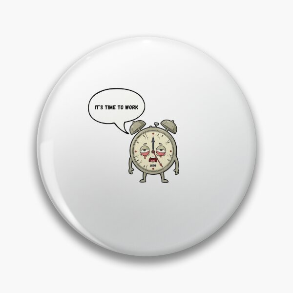 Item preview, Exhausted Alarm Clock Sticker - "It's Time To Work" Funny Morning Mood Meme | Anti-Morning Person Gift designed and sold by Wat da shop?.
