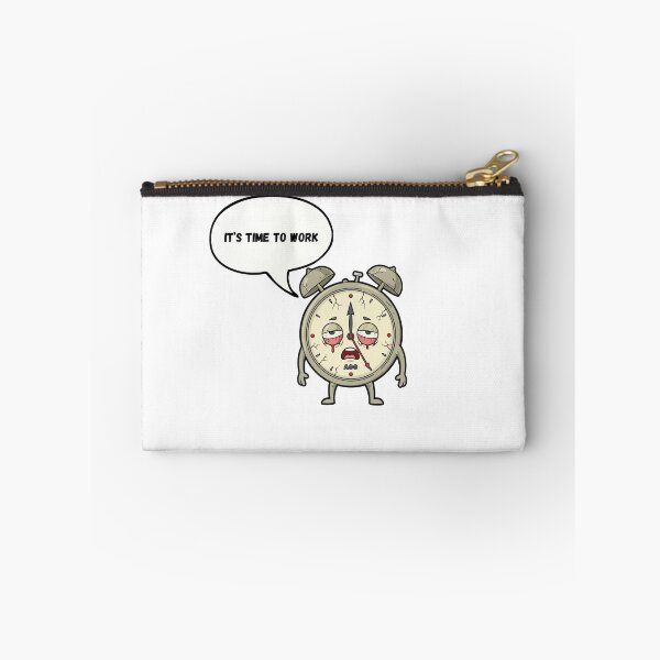Item preview, Exhausted Alarm Clock Sticker - "It's Time To Work" Funny Morning Mood Meme | Anti-Morning Person Gift designed and sold by Wat da shop?.