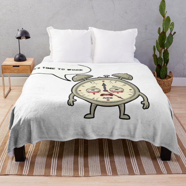 Item preview, Exhausted Alarm Clock Sticker - "It's Time To Work" Funny Morning Mood Meme | Anti-Morning Person Gift designed and sold by Wat da shop?.