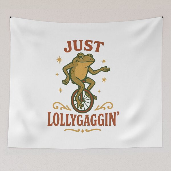 Item preview, Just Lollygaggin’ Vintage Frog Unicycle Shirt designed and sold by Zippitydodads.