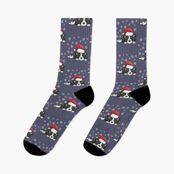 Item preview, Christmas Santa Hat Border Collie Dog Puppy  designed and sold by Jaudaux Designs.