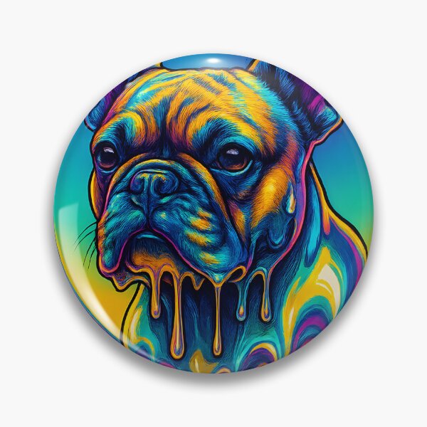 Item preview, French Bulldog Chrome Drip – Neon Luxury Dog Art | Y2K Pet Glow Series designed and sold by Savannarojas.