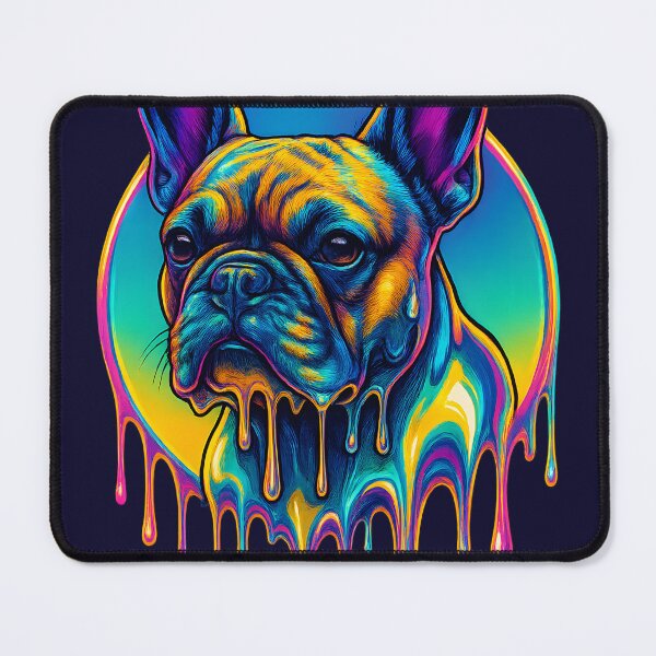 Item preview, French Bulldog Chrome Drip – Neon Luxury Dog Art | Y2K Pet Glow Series designed and sold by Savannarojas.