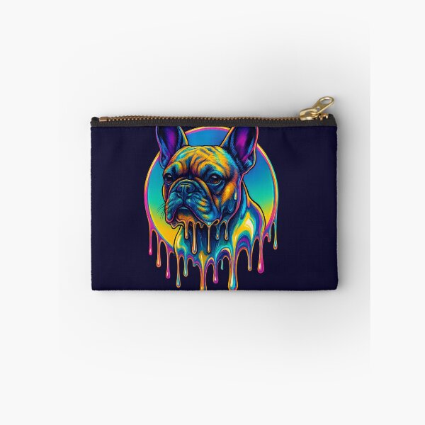 Item preview, French Bulldog Chrome Drip – Neon Luxury Dog Art | Y2K Pet Glow Series designed and sold by Savannarojas.