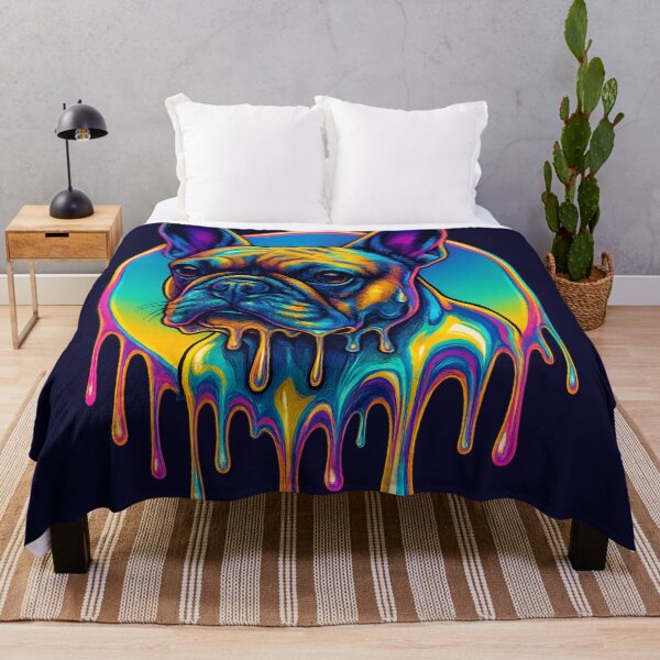 Item preview, French Bulldog Chrome Drip – Neon Luxury Dog Art | Y2K Pet Glow Series designed and sold by Savannarojas.