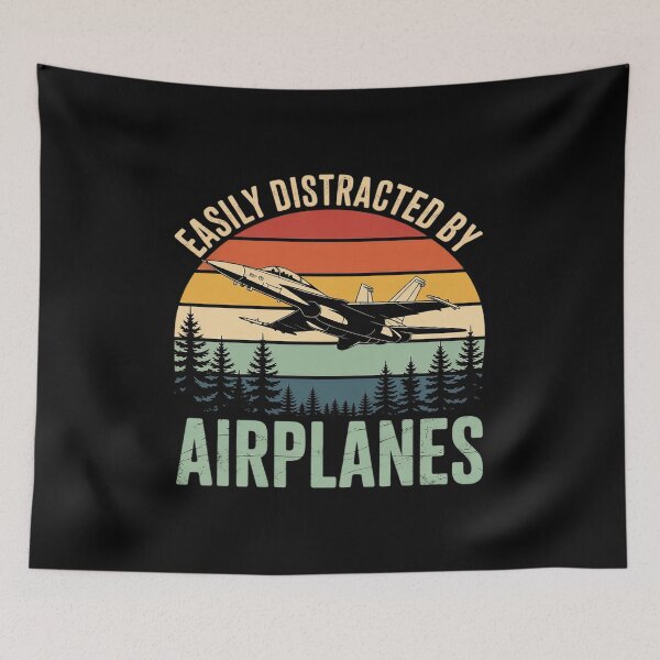 Item preview, Easily Distracted By Airplanes F-18 Hornet Fighter designed and sold by August4Laughs25.