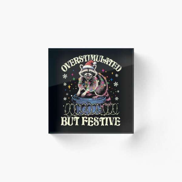 Item preview, overstimulated but festive raccoon christmas designed and sold by MackenzieBin.