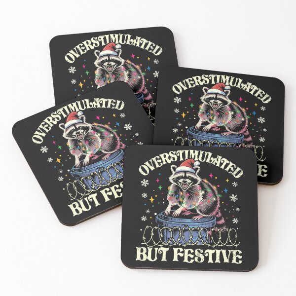 Item preview, overstimulated but festive raccoon christmas designed and sold by MackenzieBin.