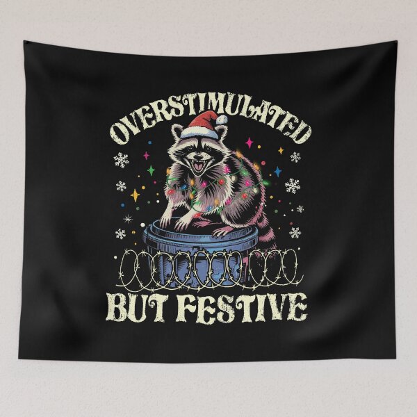 Item preview, overstimulated but festive raccoon christmas designed and sold by MackenzieBin.