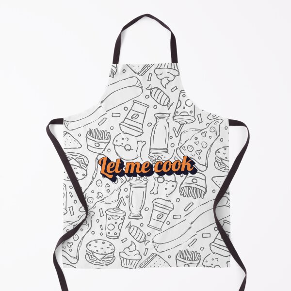 Item preview, Playful foodie pattern with pizza burgers fries candy and bold Let me cook fun vibe designed and sold by Mimoshi ⭐⭐⭐⭐⭐.