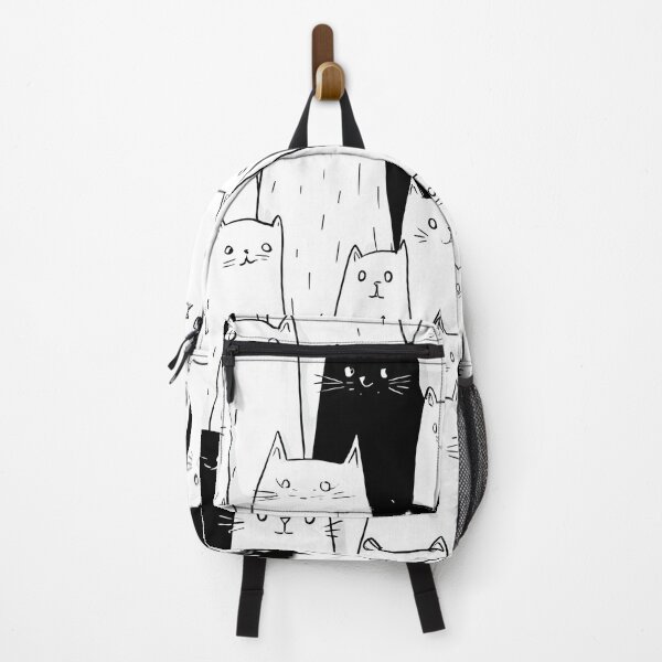 Item preview, Minimal Black and White Cat Crowd Pattern designed and sold by Pixelmancy.