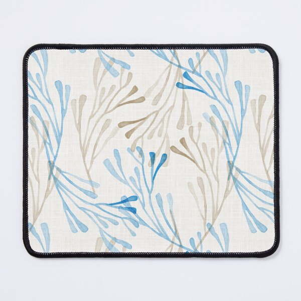 Item preview, Coastal Summer Beige and Blue Coral Watercolor Linen Texture  designed and sold by KConfetti.