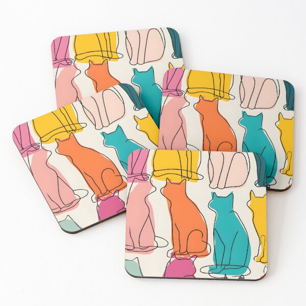 Item preview, Abstract One-Line Cat Pattern designed and sold by Pixelmancy.