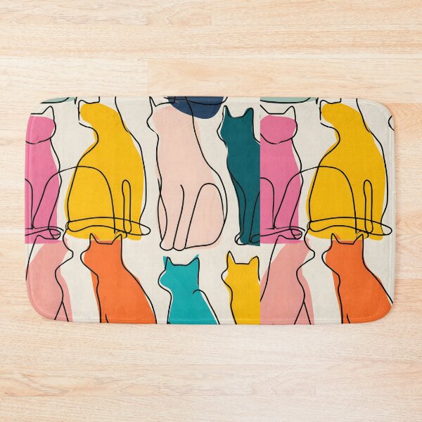 Item preview, Abstract One-Line Cat Pattern designed and sold by Pixelmancy.