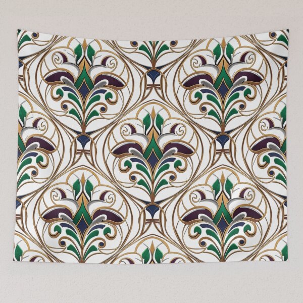 Item preview, "Regal Baroque Opulence: Jeweled Filigree Seamless Pattern" designed and sold by MonaRose_Art.