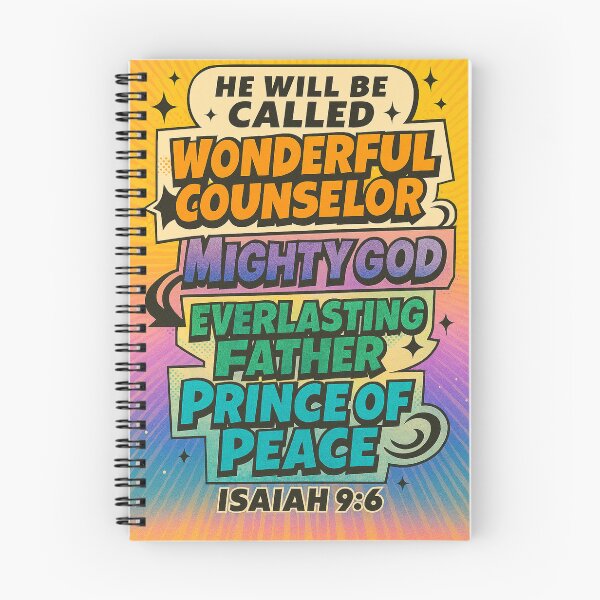 Item preview, Isaiah 9:6 - Wonderful Counselor Mighty God  Everlasting Father  Prince of Peace  Vibrant Christian Scripture Art designed and sold by AnTartstudios.