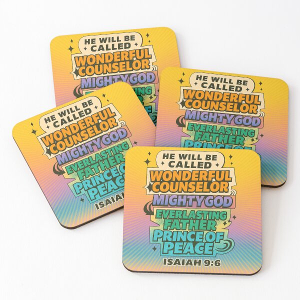 Item preview, Isaiah 9:6 - Wonderful Counselor Mighty God  Everlasting Father  Prince of Peace  Vibrant Christian Scripture Art designed and sold by AnTartstudios.