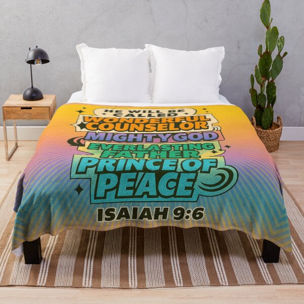 Item preview, Isaiah 9:6 - Wonderful Counselor Mighty God Everlasting Father Prince of Peace Vibrant Christian Scripture Art designed and sold by AnTartstudios.