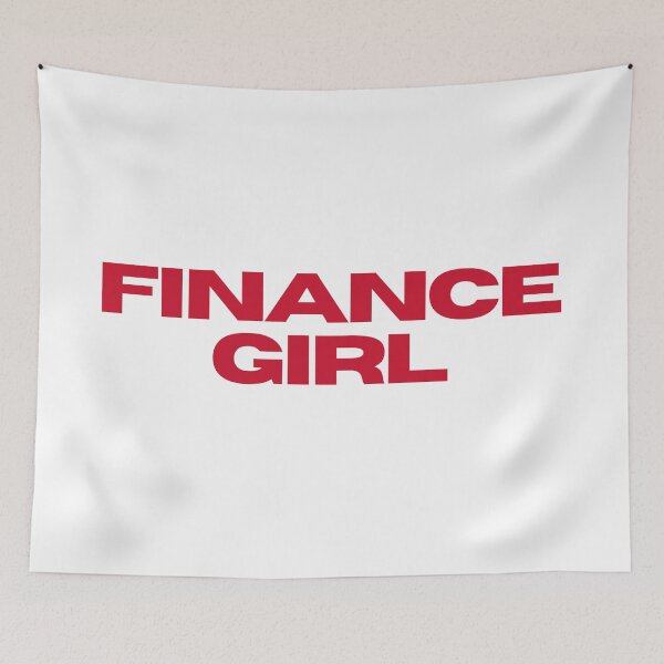 Item preview, RED FINANCE GIRL BUSINESS STICKER designed and sold by ha11e11.