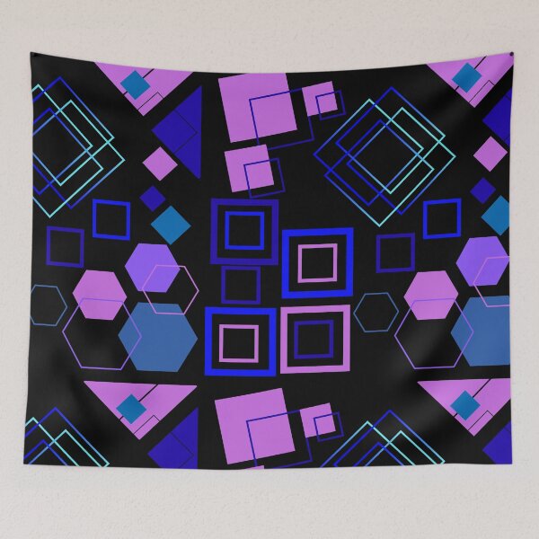 Artikelvorschau, Abstraktes geometrisches Formenmuster | Modernes Design in Blau und Lila entworfen und verkauft von digitaldemart.